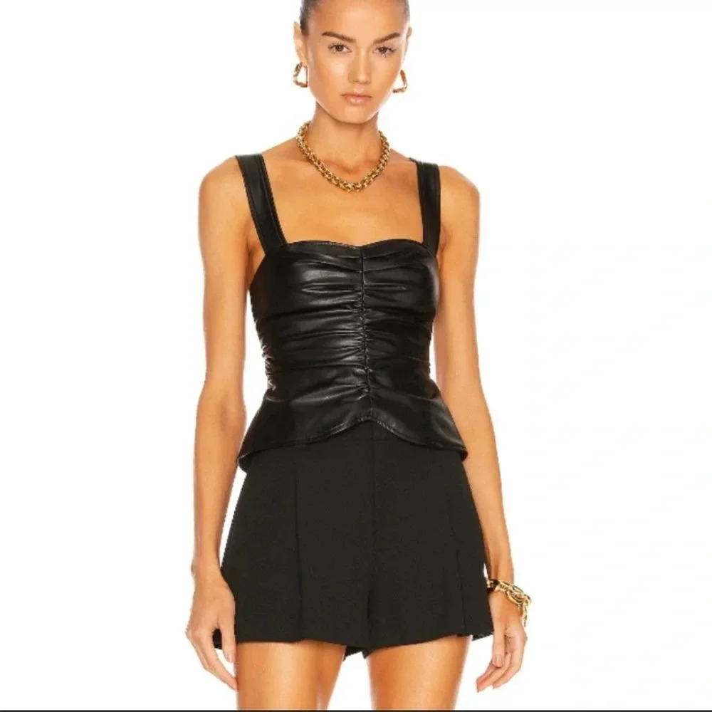 A.L.C Leather Top Lauryn II Top - Picture 2 of 11